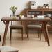 Corrigan Studio® Solid wood dining table & chair combination rectangular walnut color Wood in Brown | 29.92 H x 33.46 W x 70.86 D in | Wayfair