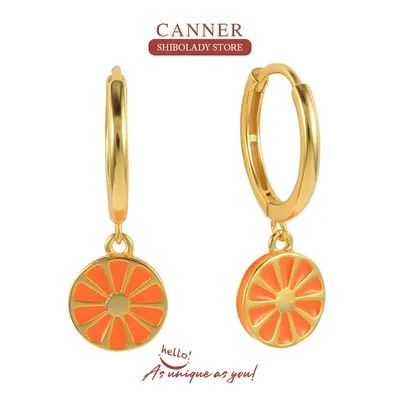 CANNER scarpe da ballo smalto arancione stella marina orecchini Pendientes moda coreana orecchini Y2K per donna orecchini cerchi gioielli regali