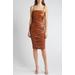 Ruched Faux Leather Dress