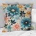 Designart "Blue And Pink Serene Conformation Floral Elegance" Floral Printed Throw Pillow