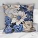 Designart "Beige And Blue Farmhouse Floral Pattern I" Floral Printed Throw Pillow