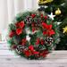 Christmas Wreath Artificial Wreath with Pinecones Flowers and Berries Christmas Decor Wreath for Front Door Wall Window size 30*30