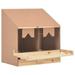 Htovila Chicken Laying Nest 2 Compartments 24.8 x15.7 x25.6 Solid Pine Wood