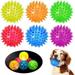 TCBOYING 6 Pcs Light Up Spiky Ball Dog Toy Dog Chew Toys for Teething Glow in The Dark Dog Balls Spikey LED Flashing Rubber Dog Ball Bounce-Activated Puppy Toys Toss Fetch Balls