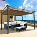 13 x 10 Ft Outdoor Patio Retractable Pergola With Canopy Sun shelter Pergola for Gardens Terraces Backyard