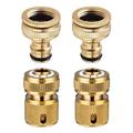 4 Pieces Garden Hose Tap Connector 1/2 Inch and 3/4 Inch Size 2-In-1 and 1/2 Inch Hose Pipe Quick Connector