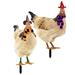 2Pcs Acrylic Yard Chicken Signs Halloween Realistic Chicken Stakes Chicken Shaped Inserted Stakes