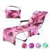 Milue Microfiber Gradient Print Beach Chaise Lounge Chair Cover with Side Pockets No Sliding Quick Dry Bath Towel for Sun Lounger Pool Sunbathing Garden