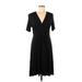 Gap Outlet Casual Dress V Neck Short sleeves: Black Solid Dresses - Women's Size Medium