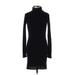 Wilfred Free Casual Dress - Bodycon Turtleneck Long sleeves: Black Solid Dresses - Women's Size 2X-Small