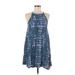 Mossimo Supply Co. Casual Dress - A-Line Crew Neck Sleeveless: Blue Dresses - Women's Size Medium