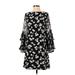 Ann Taylor Casual Dress - Shift High Neck 3/4 sleeves: Black Dresses - Women's Size 0