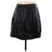 Ann Taylor LOFT Casual A-Line Skirt Knee Length: Black Solid Bottoms - Women's Size Medium
