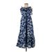 Gap Casual Dress - Midi High Neck Sleeveless: Blue Dresses - Women's Size 00