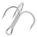 10PCS/Set Ahite Nickel Sharpened Barbed Hooks Fishing Tackle Treble Jig Fishhooks High Carbon Steel 12#