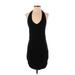 Forever 21 Casual Dress - Bodycon Plunge Sleeveless: Black Solid Dresses - Women's Size Small