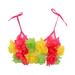 Tinksky Hawaii Grass Dance Cloth Beautiful Hawaii Flower Performance Costume for Girl Kid Child