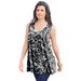 Plus Size Women's Swing Ultimate Tank by Roaman's in Black Textured Paisley (Size 18/20) Top