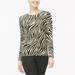 J. Crew Sweaters | J. Crew Teddie Sweater Womens Medium Black Tan Animal Print | Color: Black/Tan | Size: M