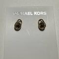 Michael Kors Jewelry | Gold Michael Kors Locket Earrings With Rhinestones | Color: Gold | Size: Os