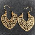 Anthropologie Jewelry | Gold Filigree Mandala Earrings Lightweight | Color: Gold | Size: Os