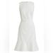 J. Crew Dresses | J. Crew Ivory Fluted Hem Stretch Piqu Sheath Dress Size 6 Nwt | Color: Cream/White | Size: 6
