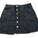 American Eagle Outfitters Skirts | American Eagle Jean Skirt Womens Size 6 Black Denim Cotton Hi-Rise A-Line Button | Color: Black | Size: 6