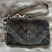 Coach Bags | Coach Signature Vintage Wristlet, Black And Silver | Color: Black | Size: Os