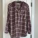 American Eagle Outfitters Tops | American Eagle Hooded Flannel Button Down | Color: Cream/Purple | Size: Xxl