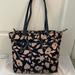 Kate Spade Bags | Kate Spade Floral Nylon Flower Laptop Work Shoulder Bag Tote Black Beige | Color: Black/Cream | Size: Os