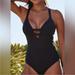 Anthropologie Swim | Anthropologie Seafolly Active Deep V-Neck One-Piece Swimsuit | Color: Black | Size: 12