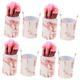 Housoutil 4 Sets Makeup Brush Set Cosmetic Holder Desktop Makeup Organizer Face Makeup Vanities Foundation Makeup Brush Desk Top Make up Holder Pencil Pen Pot Plastic Bristles Marble