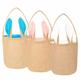 RACHELLE'S Easter Gift Bag - Bunny Rabbit Ear Design - (Canvas, White, Pink, Blue) - Set of 3