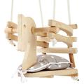 Toddler Wooden Baby Swings For Garden Horse Shape Toddler Swing Seats For Indoor And Outdoor Use With Natural Wood Baby Swing Seat Cushion Comes White Rope