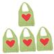 Milisten 4pcs Woven Mesh Bag Mesh Beach Tote Vegetable Bags Women Beach Bag Beach Bags for Women Beach Tote Bag for Women Large Beach Bags Kid Beach Bag Heart-shaped Knitting Bag Net Miss