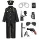 Police Costume for Children, Police Costume, Police Costume, Cosplay with Accessories, Carnival Costume, Uniform with Police Team, Hat, Handcuffs, Sunglasses for Carnival,