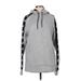 Reebok Pullover Hoodie: Gray Graphic Tops - Women's Size Small