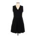 It Hippie Casual Dress - Mini V Neck Sleeveless: Black Print Dresses - Women's Size Large