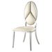 Rosdorf Park Dessie Solid Back Side Chair in Beige/Antique Faux Leather/Wood/Upholstered in White | 43 H x 19.5 W x 20.5 D in | Wayfair