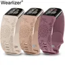 Wearlizer-Bracelet en silicone avec gravure florale pour Fitbit Charge 6/Fitbit Charge 5 pour