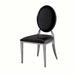 Hokku Designs Jamekia Dining Chair Upholstered/Metal/Genuine Leather in Gray/Black | 39.4 H x 23.2 W x 19.5 D in | Wayfair