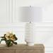 Latitude Run® Daylesford Pane Table Lamp Ceramic/Linen in White | 28 H x 17 W x 17 D in | Wayfair 90A5AB16DC734F8ABB01E6FC30FB3474