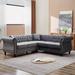 Gray Sectional - House of Hampton® Jenniya Upholstered Sectional Velvet, Solid Wood | 30 H x 83.5 W x 83.5 D in | Wayfair