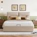 Latitude Run® Full Size Platform Bed w/ A Hydraulic Storage System Upholstered/Velvet, Wood in Brown | 44.5 H x 63.8 W x 81.3 D in | Wayfair