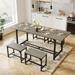 17 Stories Vladana Extendable Rectangular Kitchen Dining Table Set (5 PCS) Wood/Metal in Black/Brown/Gray | Wayfair