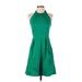 Calvin Klein Casual Dress - A-Line: Green Solid Dresses - Women's Size 2