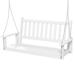 Costway 2-Person Wooden Outdoor Porch Swing with 500 lbs Weight Capacity-White