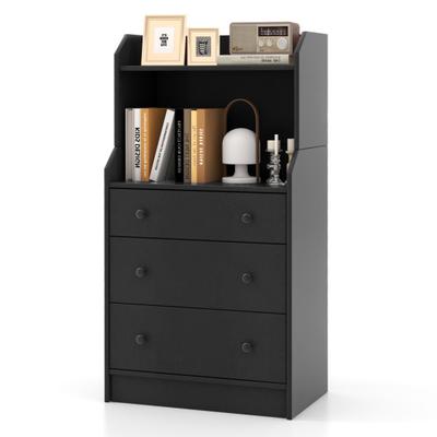 Costway Modern Storage Dresser with Anti-toppling Device-Black