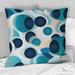 Designart "Minimalist Cobalt Blue Circles Geometry I" Geometric Printed Throw Pillow