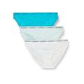 Calvin Klein Damen 3er Pack Slips Bikini Form mit Spitze, Mehrfarbig (Cool Breeze/White/Icy Moon), M